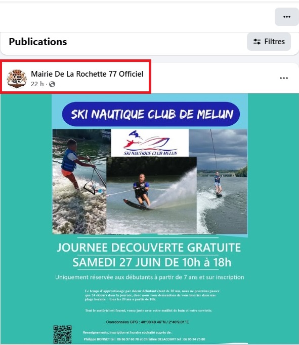 Publicité de la Mairie de la Rochette